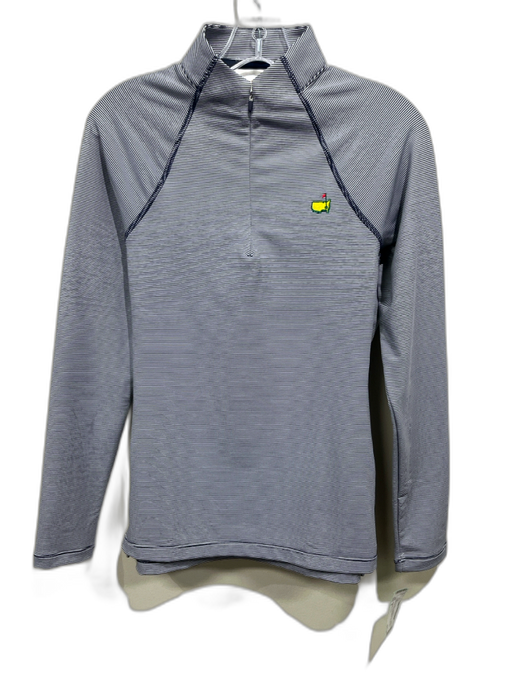 Magnolia Lane Size S Blue & White Polyester Blend Long Sleeve 1/4 Zip Golf Top Blue & White / S