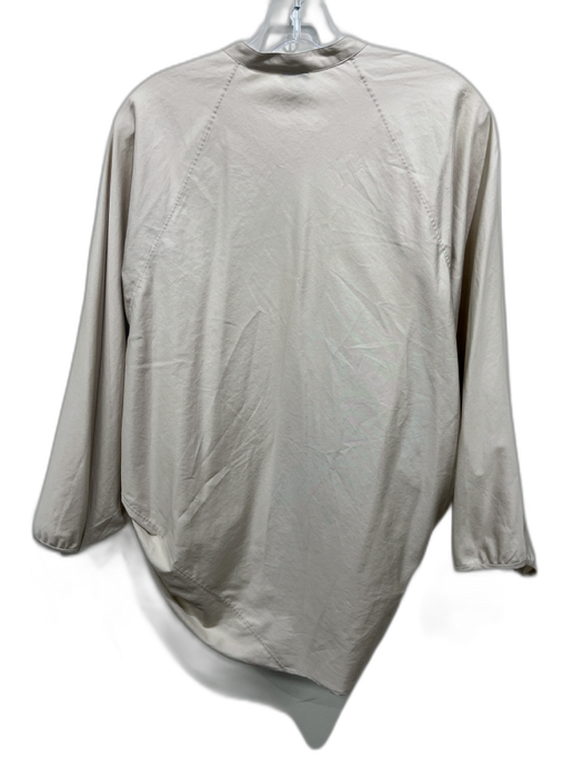 Aspesi Size S Beige Cotton Long Balloon Sleeve Paneled Button Front Wide Top Beige / S