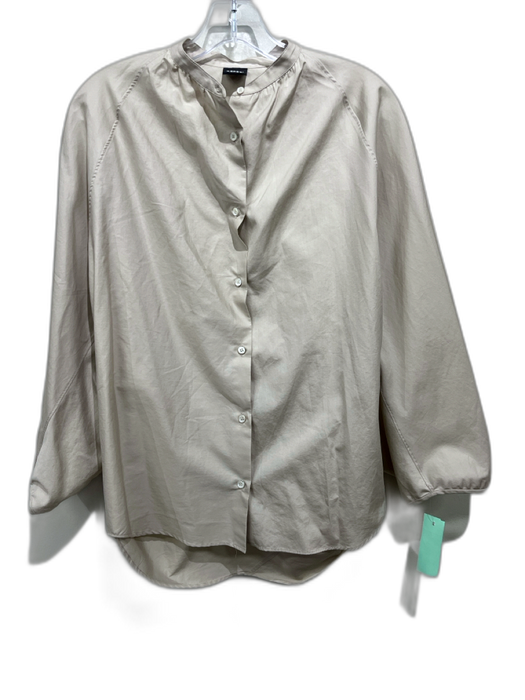 Aspesi Size S Beige Cotton Long Balloon Sleeve Paneled Button Front Wide Top Beige / S