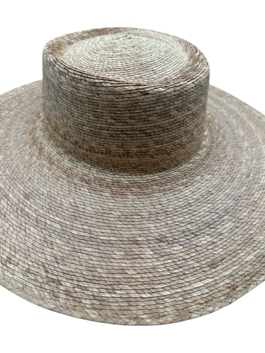 Lack of Color Beige Palm Straw Wide Brim Woven Hat Beige / S/M