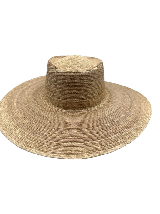 Lack of Color Beige Palm Straw Wide Brim Woven Hat Beige / S/M