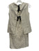 Ottod'Ame Size 2/0 Cream & Black Viscose Blend Tie Back Pinstripe Wrap Skirt Set Cream & Black / 2/0