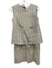 Ottod'Ame Size 2/0 Cream & Black Viscose Blend Tie Back Pinstripe Wrap Skirt Set Cream & Black / 2/0