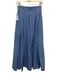 Destree Size XS Cornflower Blue Cotton Pleated Button Down Pockets Midi Skirt Cornflower Blue / XS