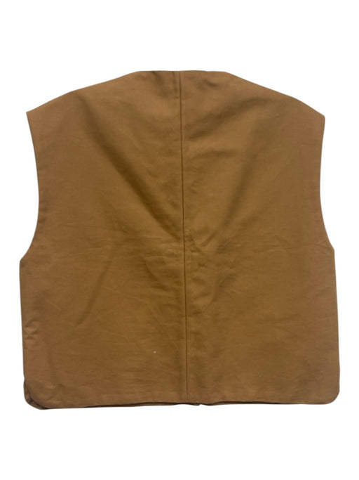Destree Size S Camel Brown Cotton Ornate buttons Boxy Vest Top Camel Brown / S