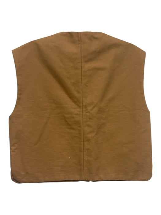 Destree Size S Camel Brown Cotton Ornate buttons Boxy Vest Top Camel Brown / S