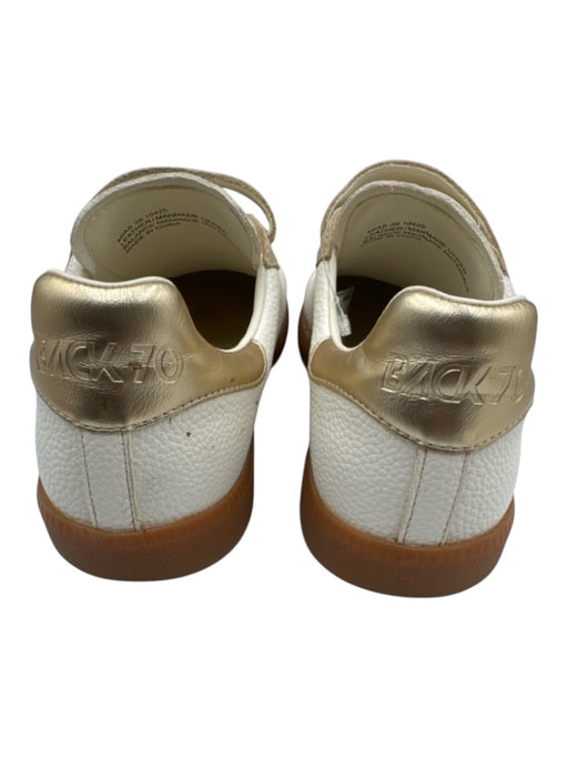 Back 70 Shoe Size 9 White, Beige, Gold Leather Velcro Low Top Sneakers White, Beige, Gold / 9