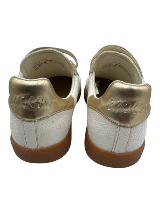 Back 70 Shoe Size 9 White, Beige, Gold Leather Velcro Low Top Sneakers White, Beige, Gold / 9