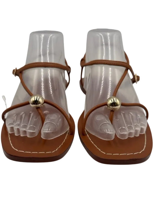 Loeffler Randall Shoe Size 9 Brown Leather Gold Tone Hardware Bead Sandals Brown / 9