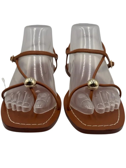 Loeffler Randall Shoe Size 9 Brown Leather Gold Tone Hardware Bead Sandals Brown / 9