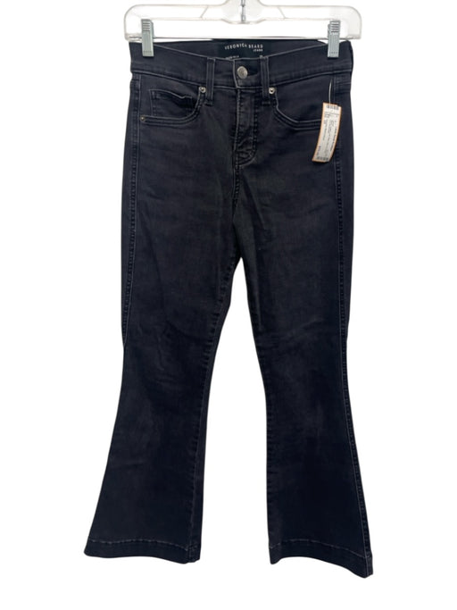 Veronica Beard Jeans Size 25 Black Cotton Low Rise Slim Fit Boot Cut Jeans Black / 25