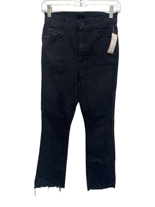 Mother Size 26 Black Cotton High Rise Slim Fit Fringe Jeans Black / 26