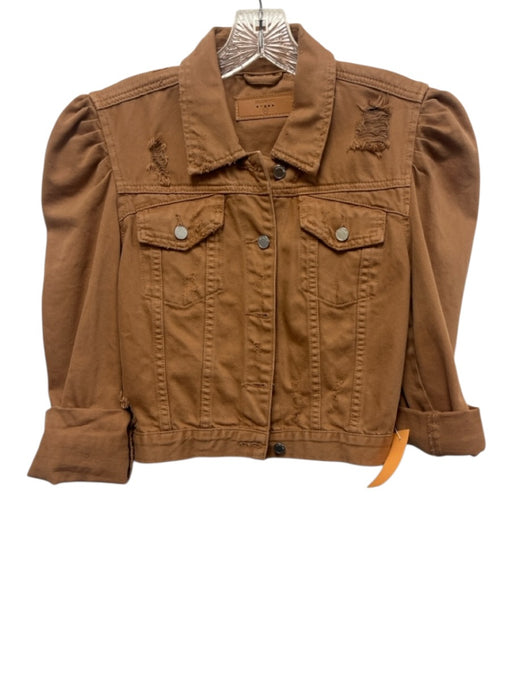 Blank NYC Size M Brown Cotton Long Sleeve Button Up Jacket Brown / M