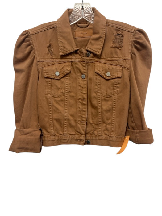 Blank NYC Size M Brown Cotton Long Sleeve Button Up Jacket Brown / M