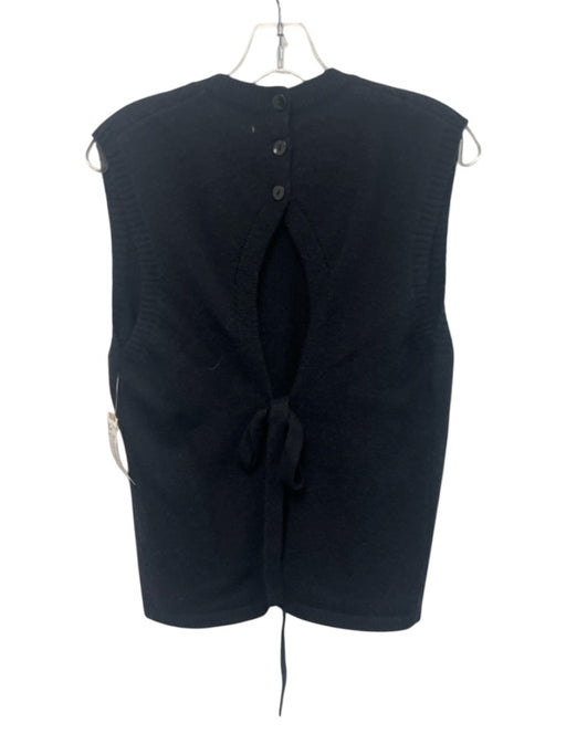 Molly Bracken Size S Black Acrylique Blend Sleeveless Tank Knit Tie Back Vest Black / S