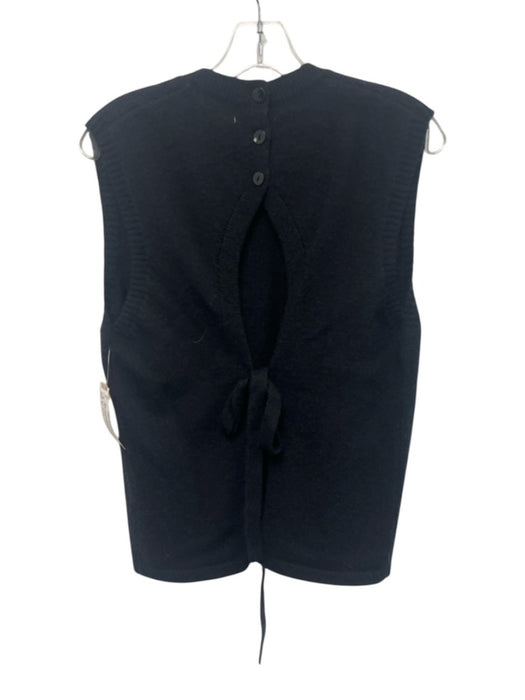 Molly Bracken Size S Black Acrylique Blend Sleeveless Tank Knit Tie Back Vest Black / S