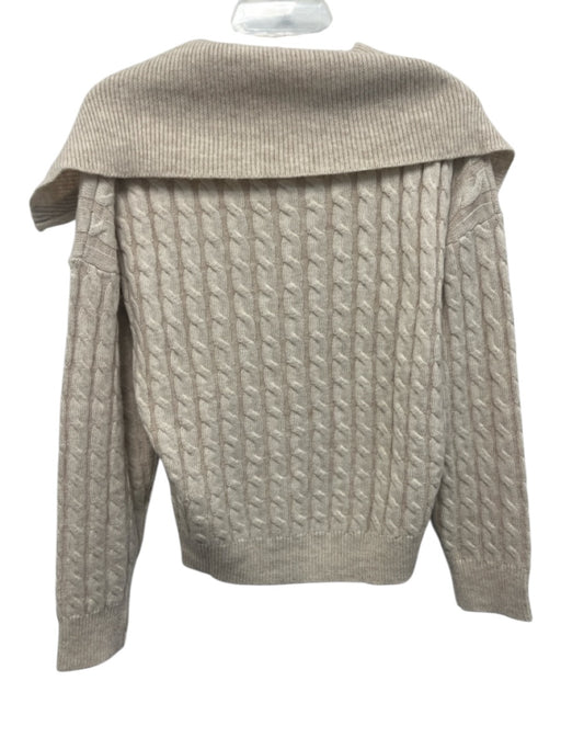 Frame Size S Beige Wool Blend Long Sleeve Cable Zip Up High Neck Sweater Beige / S