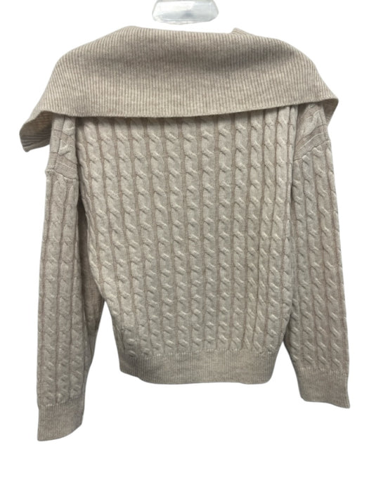 Frame Size S Beige Wool Blend Long Sleeve Cable Zip Up High Neck Sweater Beige / S