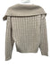 Frame Size S Beige Wool Blend Long Sleeve Cable Zip Up High Neck Sweater Beige / S