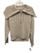 Frame Size S Beige Wool Blend Long Sleeve Cable Zip Up High Neck Sweater Beige / S
