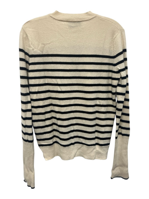 La Ligne Size XS Beige & Black Cotton Long Sleeve Stripe Sweater Beige & Black / XS