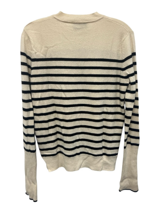 La Ligne Size XS Beige & Black Cotton Long Sleeve Stripe Sweater Beige & Black / XS