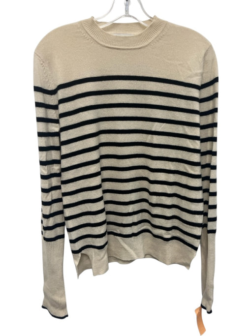 La Ligne Size XS Beige & Black Cotton Long Sleeve Stripe Sweater Beige & Black / XS