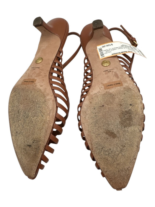 Veronica Beard Shoe Size 8 Brown Leather Upper Caged Sandal Slingbacks Brown / 8