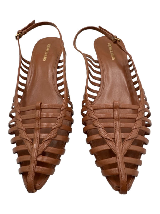 Veronica Beard Shoe Size 8 Brown Leather Upper Caged Sandal Slingbacks Brown / 8