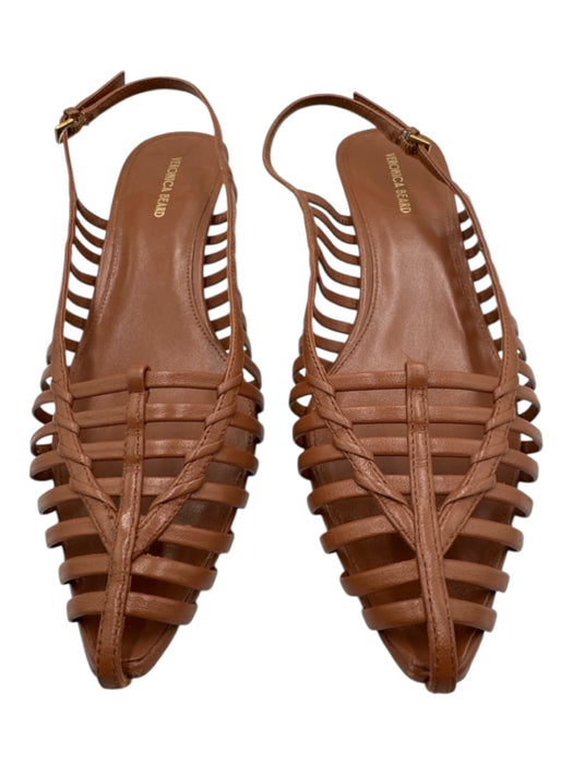 Veronica Beard Shoe Size 8 Brown Leather Upper Caged Sandal Slingbacks Brown / 8