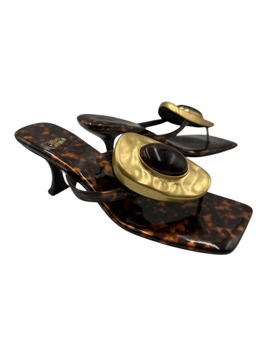 Jeffrey Campbell Shoe Size 8.5 Brown Synthetic Upper Tortoiseshell Print Sandals Brown / 8.5