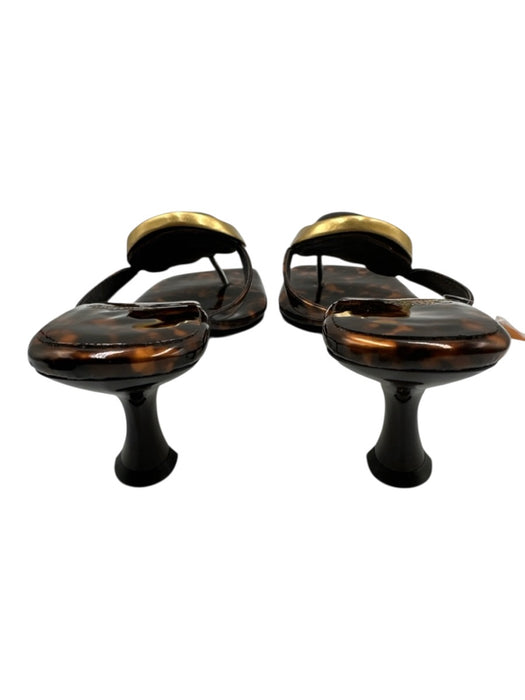 Jeffrey Campbell Shoe Size 8.5 Brown Synthetic Upper Tortoiseshell Print Sandals Brown / 8.5