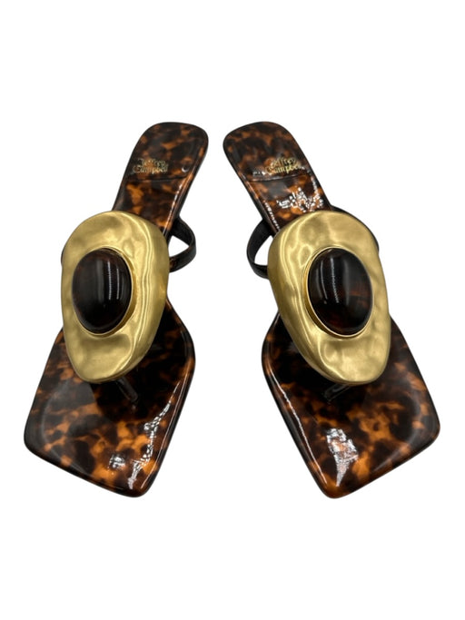 Jeffrey Campbell Shoe Size 8.5 Brown Synthetic Upper Tortoiseshell Print Sandals Brown / 8.5
