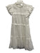 Sea New York Size XS White Cotton Tiered Ruffle Cap Sleeve Back Zip Midi Dress White / XS