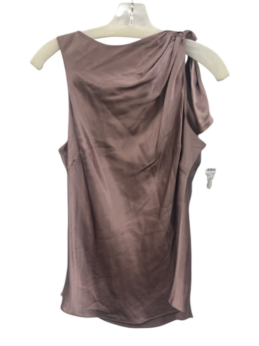 Cinq a Sept Size S Mauve Gray Silk Sleeveless Tie Shoulder Shine Top Mauve Gray / S