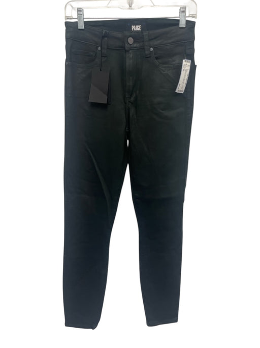 Paige Size 26 Dark Green Rayon Blend Coated High Rise Zip Fly Pants Dark Green / 26