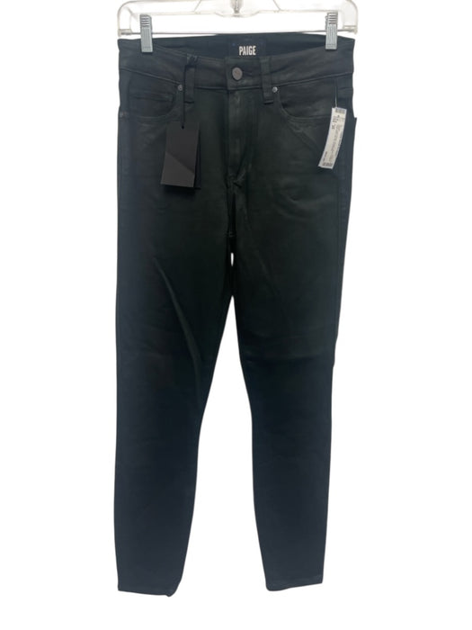 Paige Size 26 Dark Green Rayon Blend Coated High Rise Zip Fly Pants Dark Green / 26