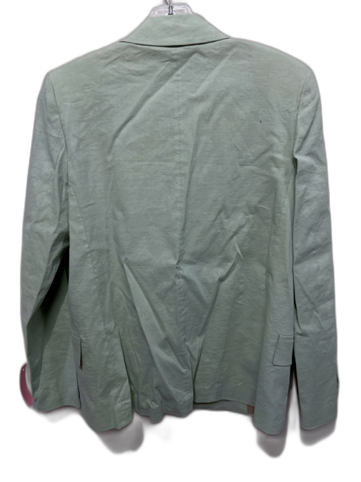 Theory Size 0 Mint Green Linen Blend One Button Lapels Deep V Blazer Mint Green / 0