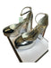 Larroude Shoe Size 7.5 Silver Patent Leather Block Heel Metallic Pumps Silver / 7.5