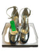 Larroude Shoe Size 7.5 Silver Patent Leather Block Heel Metallic Pumps Silver / 7.5