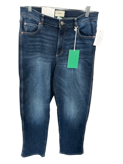 DL1961 Size 28 Dark Wash Cotton Blend High Waist Straight Leg Jeans Dark Wash / 28