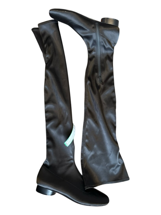 Zara Shoe Size 38 Black Sateen Side Zip Over the Knee Boots Black / 38