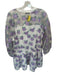 English Factory Size M White & Purple Polyester Puff Sleeves Drop Waist Dress White & Purple / M
