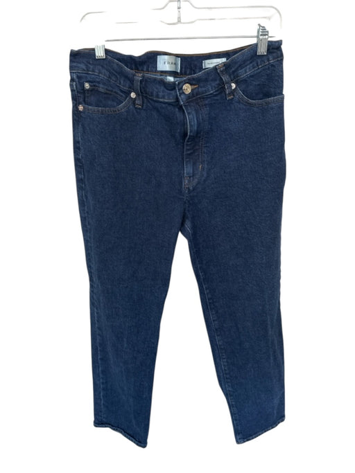 Frame Size 30 Dark Wash Cotton Denim Wide Leg High Waist Jeans Dark Wash / 30