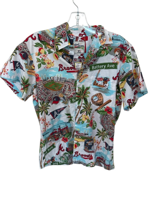 Reyn Spooner Size S White & Multi 100% Cotton Baseball Hawaiian Men's Shirt White & Multi / S