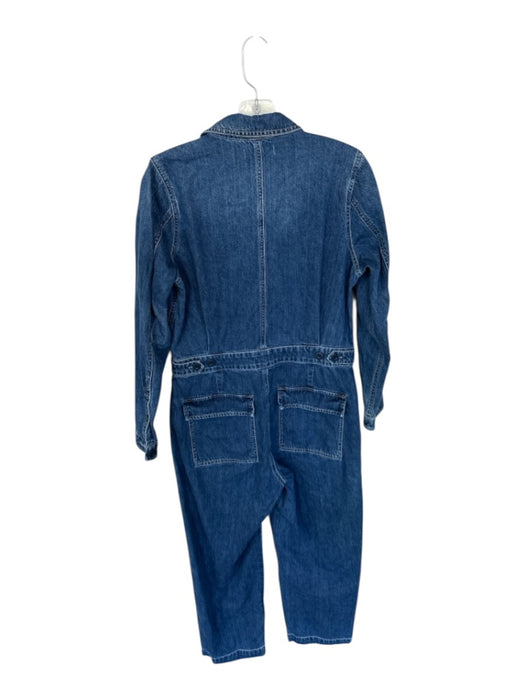 Madewell Size M Dark Wash Cotton Long Sleeve Front Zip Denim Jumper Dark Wash / M