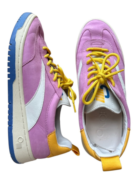 Oncept Shoe Size 8 Pink & Yellow Suede Lace Up Athletic Sneakers Pink & Yellow / 8