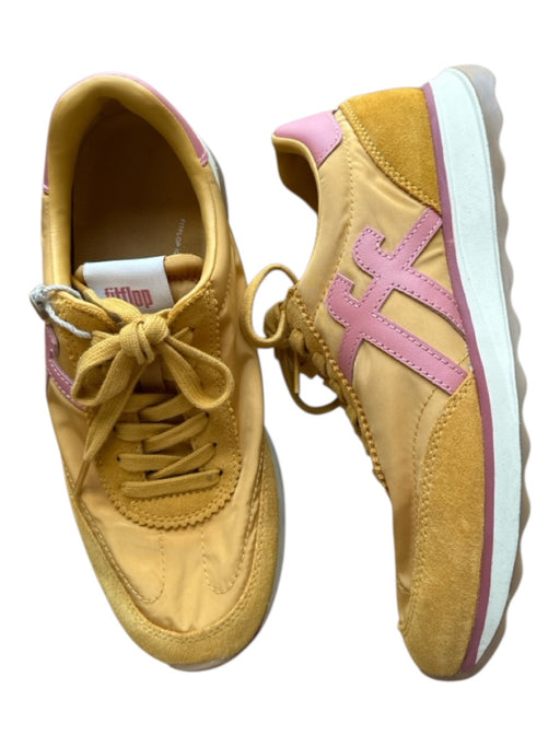 Fitflop Shoe Size 7.5 Mustard & Maueve Canvas & Suede Lace Up Athletic Sneakers Mustard & Maueve / 7.5
