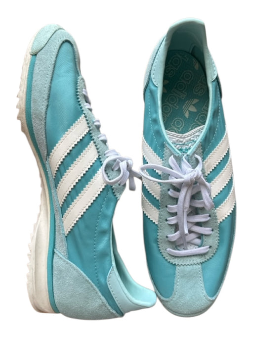 Adidas Shoe Size 7 Aqua Canvas & Suede Lace Up Athletic Sneakers Aqua / 7