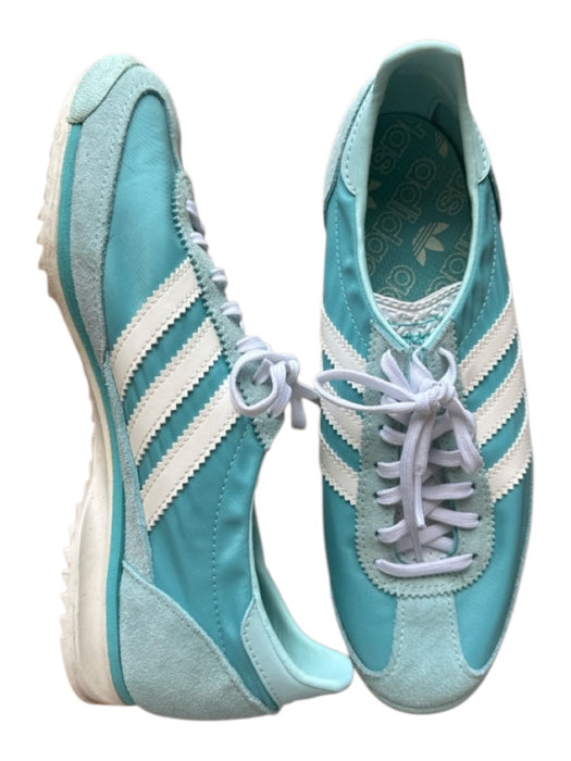 Adidas Shoe Size 7 Aqua Canvas & Suede Lace Up Athletic Sneakers Aqua / 7